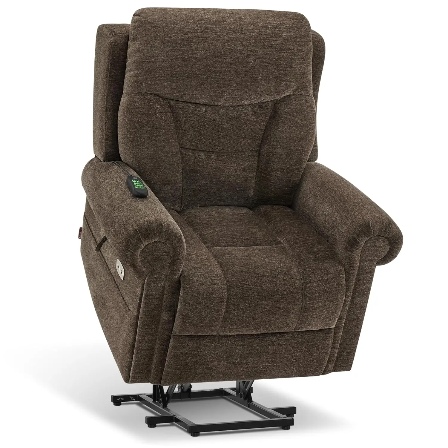 

Triple Motor Lift Recliner Massage&Heat Adjustable Headrest Rolled Arms Fabric Elderly Medium Custom