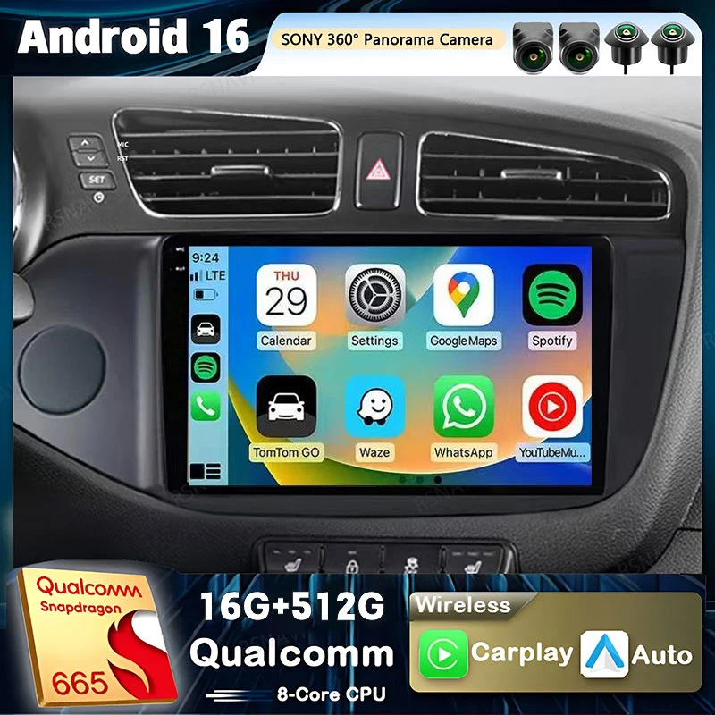 Android 16 Carplay Car Radio For KIA Cee'd CEED JD 2012 2013 2014 - 2018 Multimedia Video Player Navigation GPS Stereo 2 Din DVD
