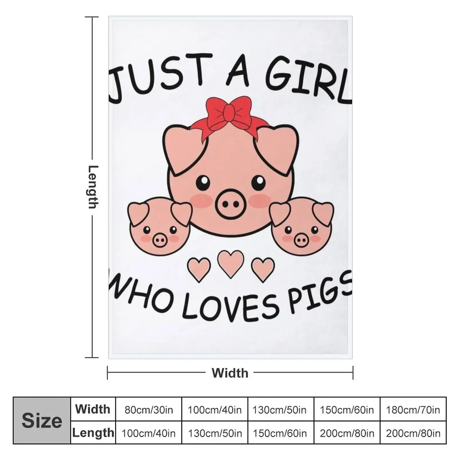 Just a Girl Who Loves Pigs, Cute Pigs Throw Blanket heavy to sleep Stuffeds Personalized Gift Kid'S Blankets