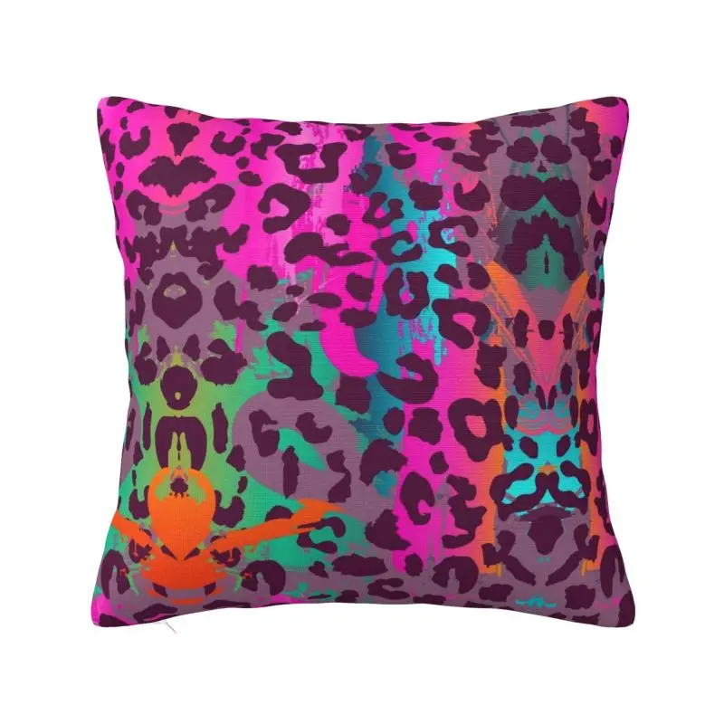 

Custom Colorful Animal Print Square Pillow Case Home Decor 3D Double Side Printing Leopard Cushion Cover for Sofa