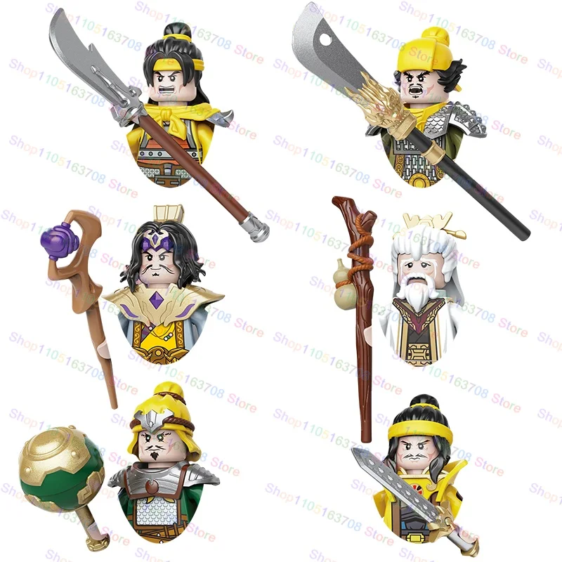 أنيمي الكرتون الممالك الثلاثة تساو شيوان تشيوان ليو باي شخصيات اللبنات اكسسوارات لعب الأطفال هدية الكريسماس