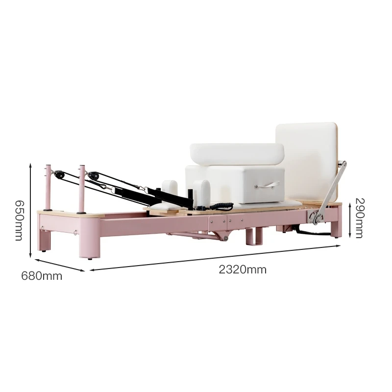 Premium Customize Beige Pink Folbable Reformer Folding Aluminum Alloy Reformer Machine Foldable Metal for Studio