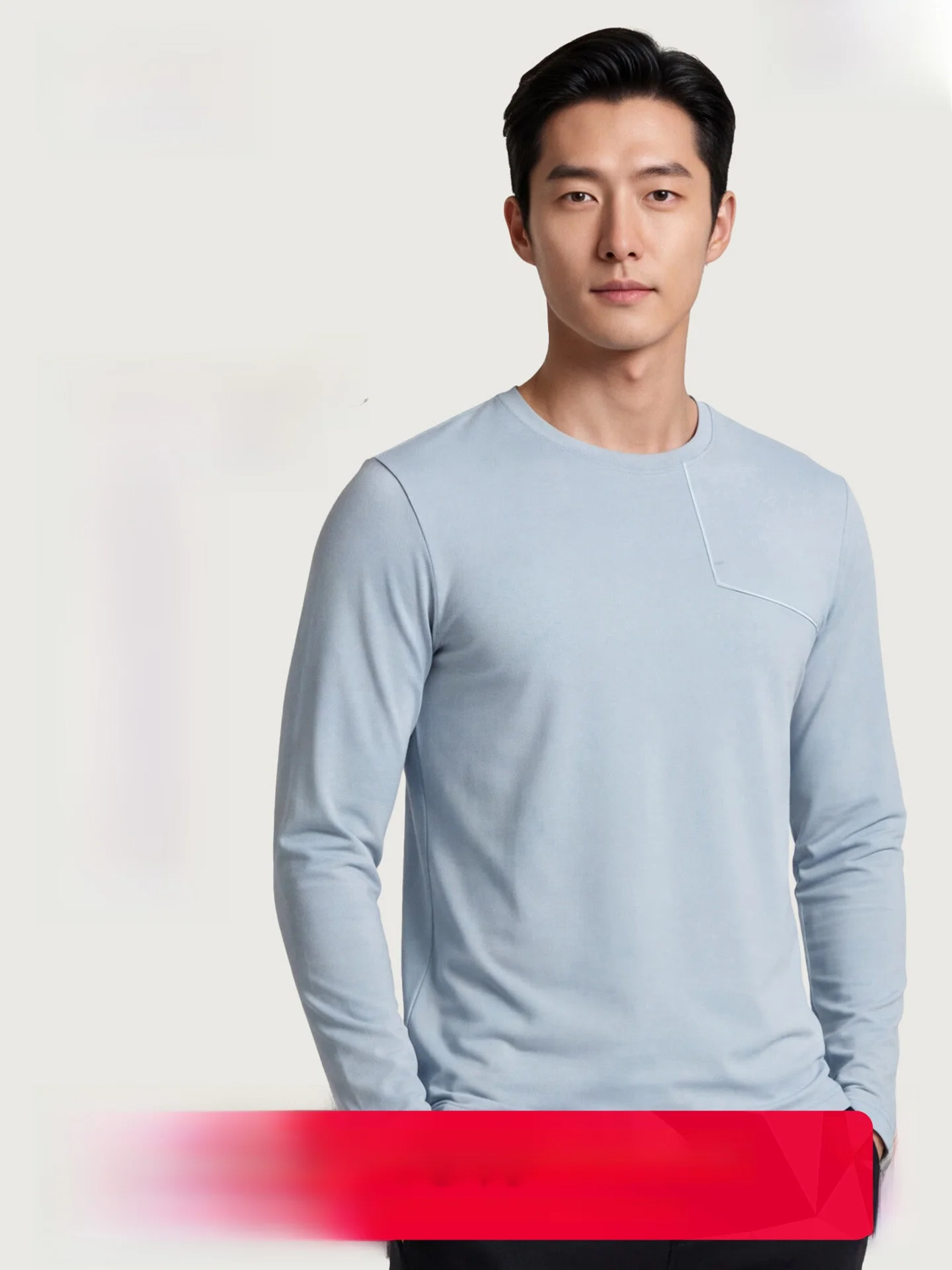 Casual Long Sleeve round Neck Men's T-Shirt Sports Style Autumn Winter Fashion Urban Breathable And Warm Polyester Nylon Blend
