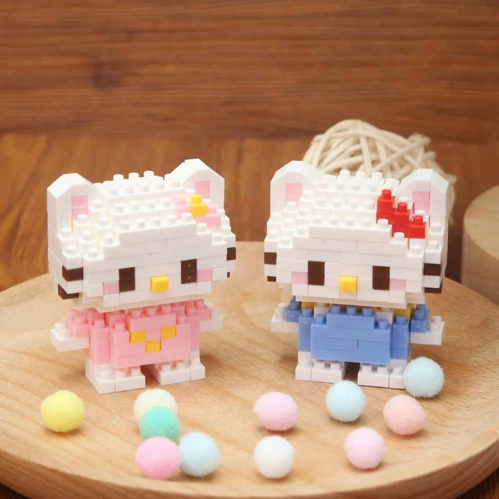 Sanrio Bausteine Kuromi Micro Hello Kitty Kleinteilige Zusammengesetzte Bausteine Cinnamoroll Spielzeug DIY Bausteine – Detail 3