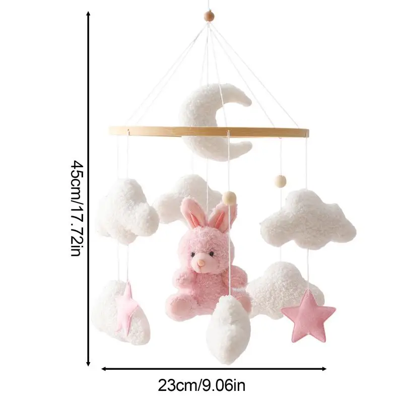 Babybett Mobile Bunny Kinderzimmer Mobile Babybett Dekor Cartoon Kleinkind Stubenwagen Hase Anhänger Spielzeug für Zuhause Kinderzimmer Schlafzimmer