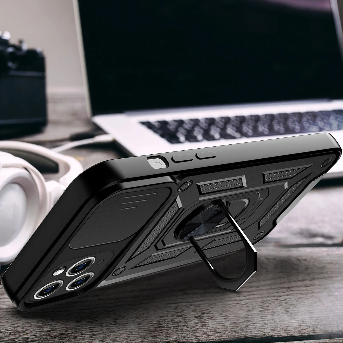 Shockproof Armor Case For iPhone 15 14 13 12 11 Pro Max Mini Car Holder Phone Cover For iphone Xs XR XsMax 7 8 Plus SE2020 Case image 5