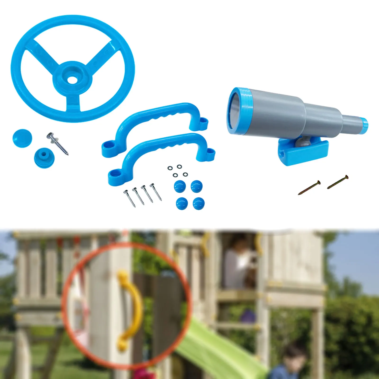 قضبان مقبض عجلة قيادة القراصنة لمجموعة Swingset ، معدات الملعب ، سهلة التركيب ، هدايا الأطفال ، عيد الحب ، تلسكوب #4