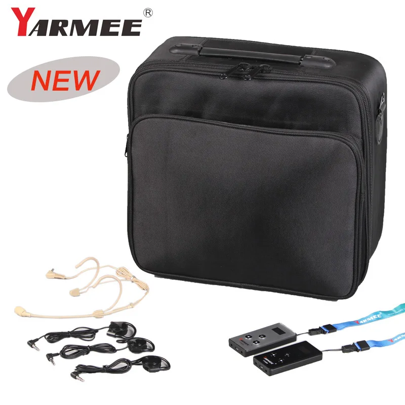 YARMEE One Set Portable Radio Wireless Tour Guide Audio System YT200 (2 Transmitters and 30 Receivers)