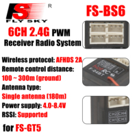 FLYSKY FS-BS6 6CH 2.4G PWM Receiver Radio System for FS-GT5 Remote Controller Transmitter RC Vehicles Crawler Car Boats Tank Toy