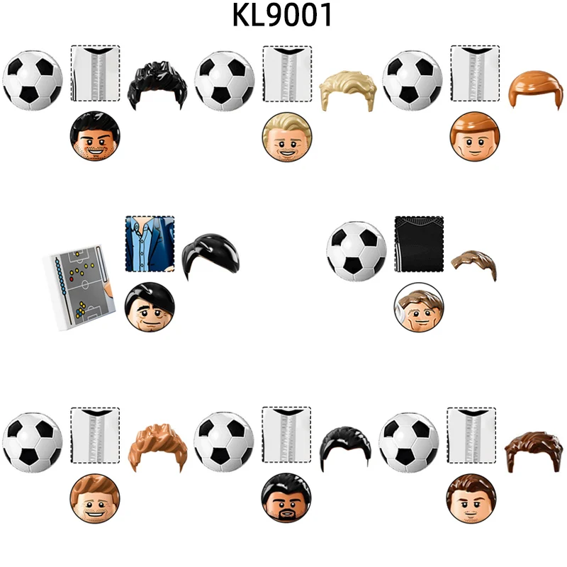 Знаменитый футболист Star Coach Модель Блоки MOC Набор кирпичей Подарки Игрушки KL9001