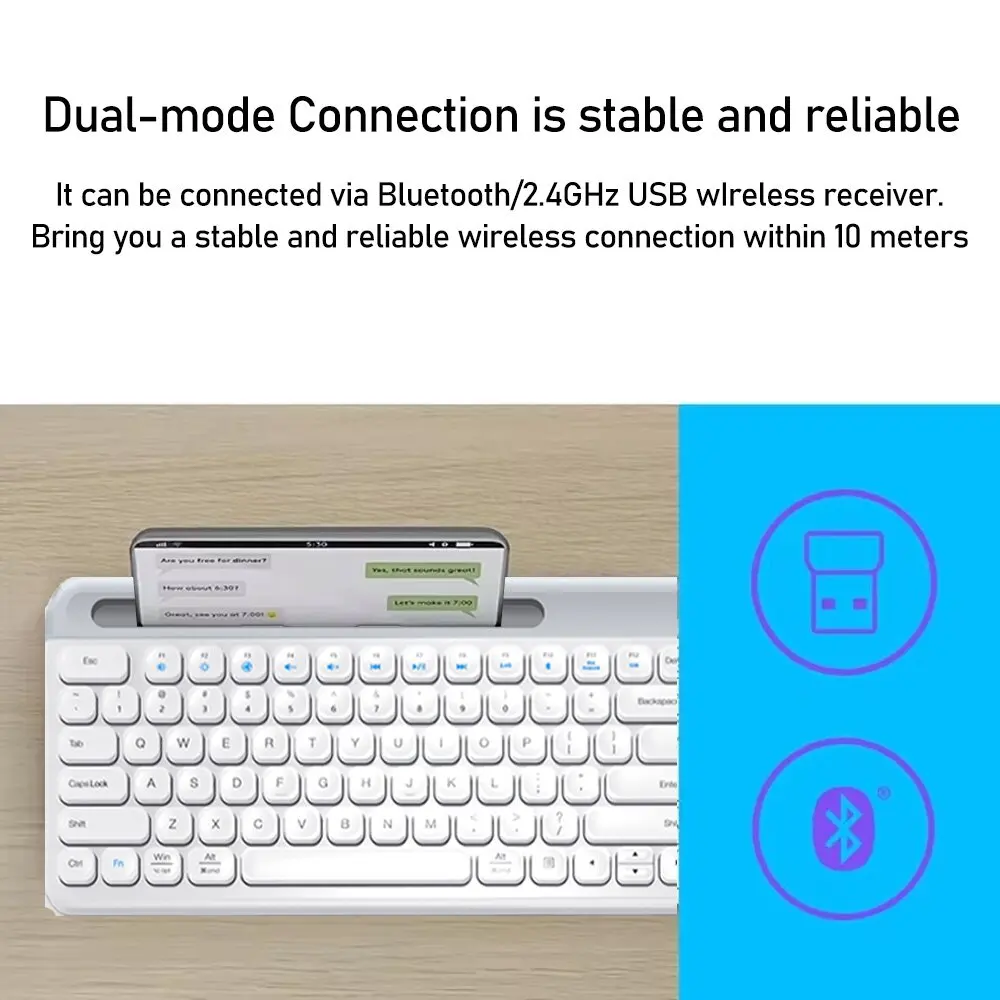 Clavier sans fil Bluetooth K580 Compatible avec smartphones, ordinateurs et tablettes Connexion rapide à travers trois systèmes