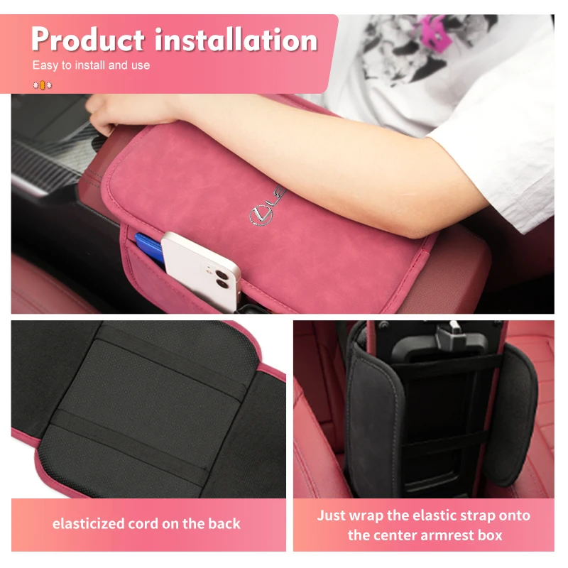 Universal Car Armrest Box Pad Central Control Storage Bag For Lexus CT ES GS NX IS250 CT200h IS300h ES300h ERX400h NX300h