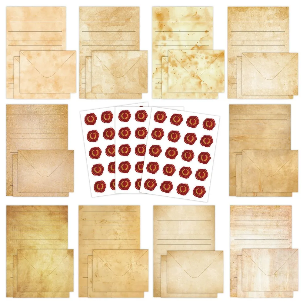 160-個水彩便箋と封筒セット招待状カード-diy-ポストカード文具筆記用紙芸術的なデザインヴィンテージ