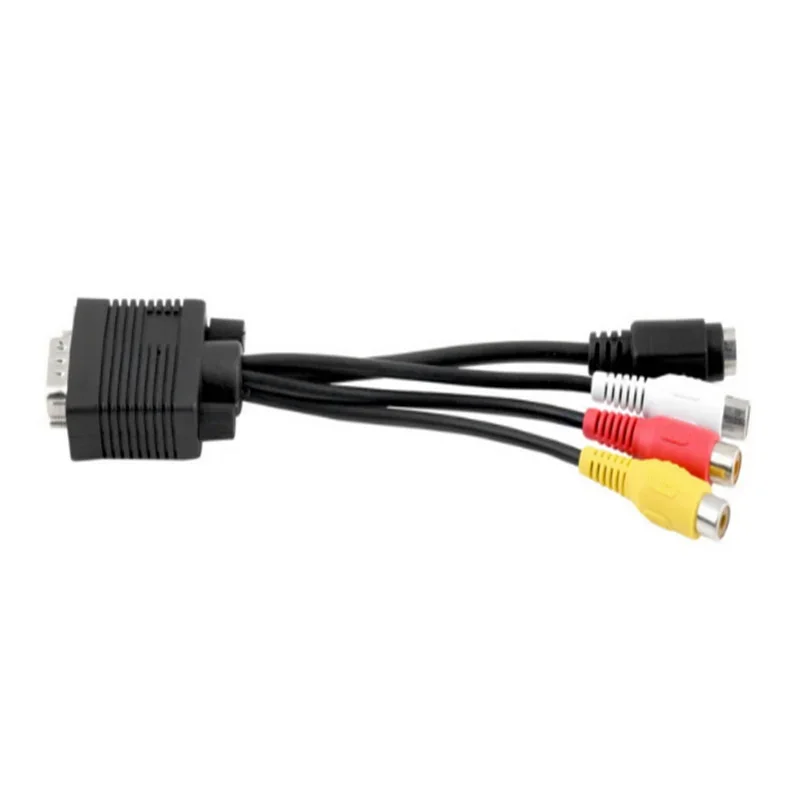 VGA męski na S-Video 3 RCA Jack żeński Kompozytowy adapter AV TV Out Konwerter Złącze Kabel wideo Laptop Karty wideo PC