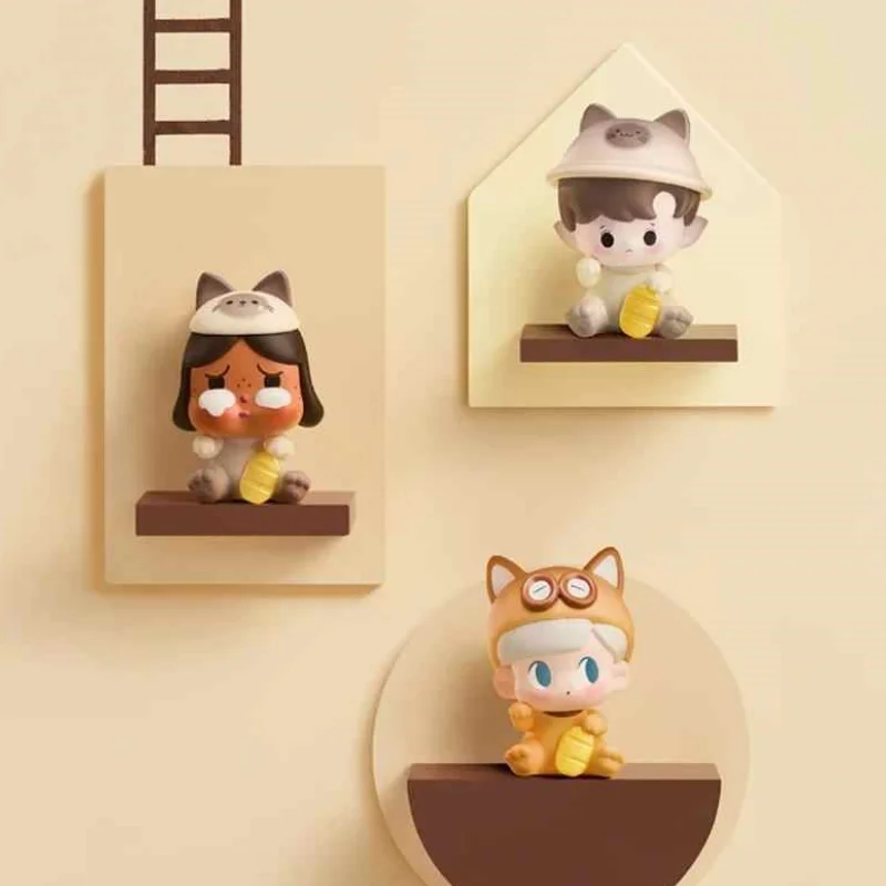 豆招き猫シリーズミニ人形ブラインドバッグかわいいアニメフィギュア Labubu Skullpanda Dimoo デスクトップ装飾品モデル人形キッズギフトおもちゃ