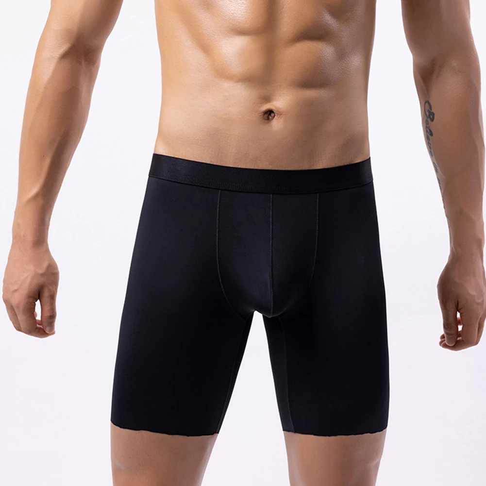 

Gym Use 2XL Length 39cm Breathable Underpants Men's Ice Silk Sporty Trunks Boxer Shorts Long Leg Shorts 20 Spandex