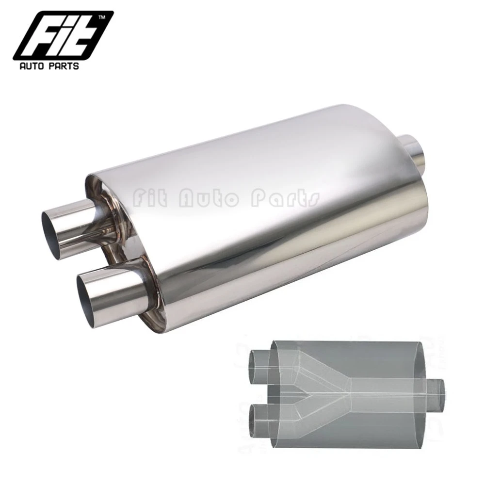1pcs Universal Car Exhaust Resonator Straight-Through SS201 Muffler Pipe for Auto Modified Replacement