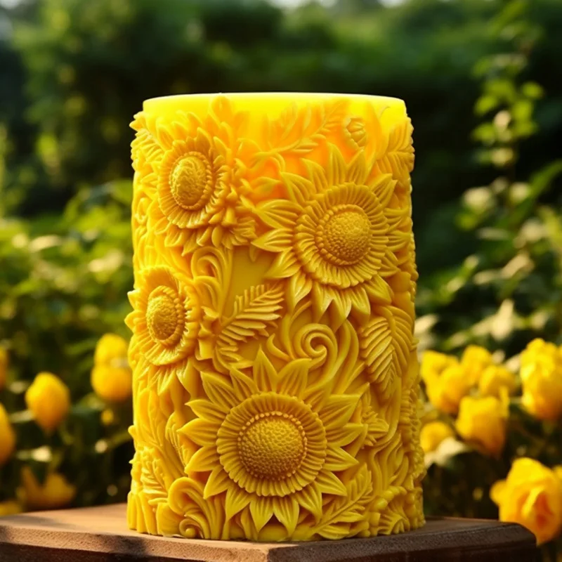 Blooming Flower Column Aromatherapy Candle Silicone Mold DIY Flower Column Wedding Souvenir Aromatherapy Mold Home Decor Gift