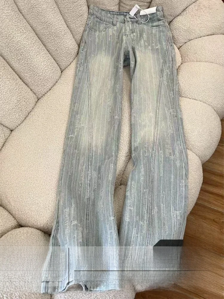 Dżinsy damskie plus size z wysokim stanem, proste nogawki, jesienno-zimowe, luźne, wyszczuplające, niepozycjonujące się legginsy, lekko rozszerzane spodnie.