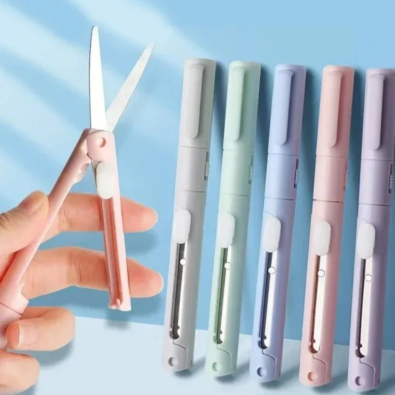 Multifunctional Mini Scissors Paper Cutter Pen Shape Portable Cute Pocket Knife Scrapbooking Carving Art Tools