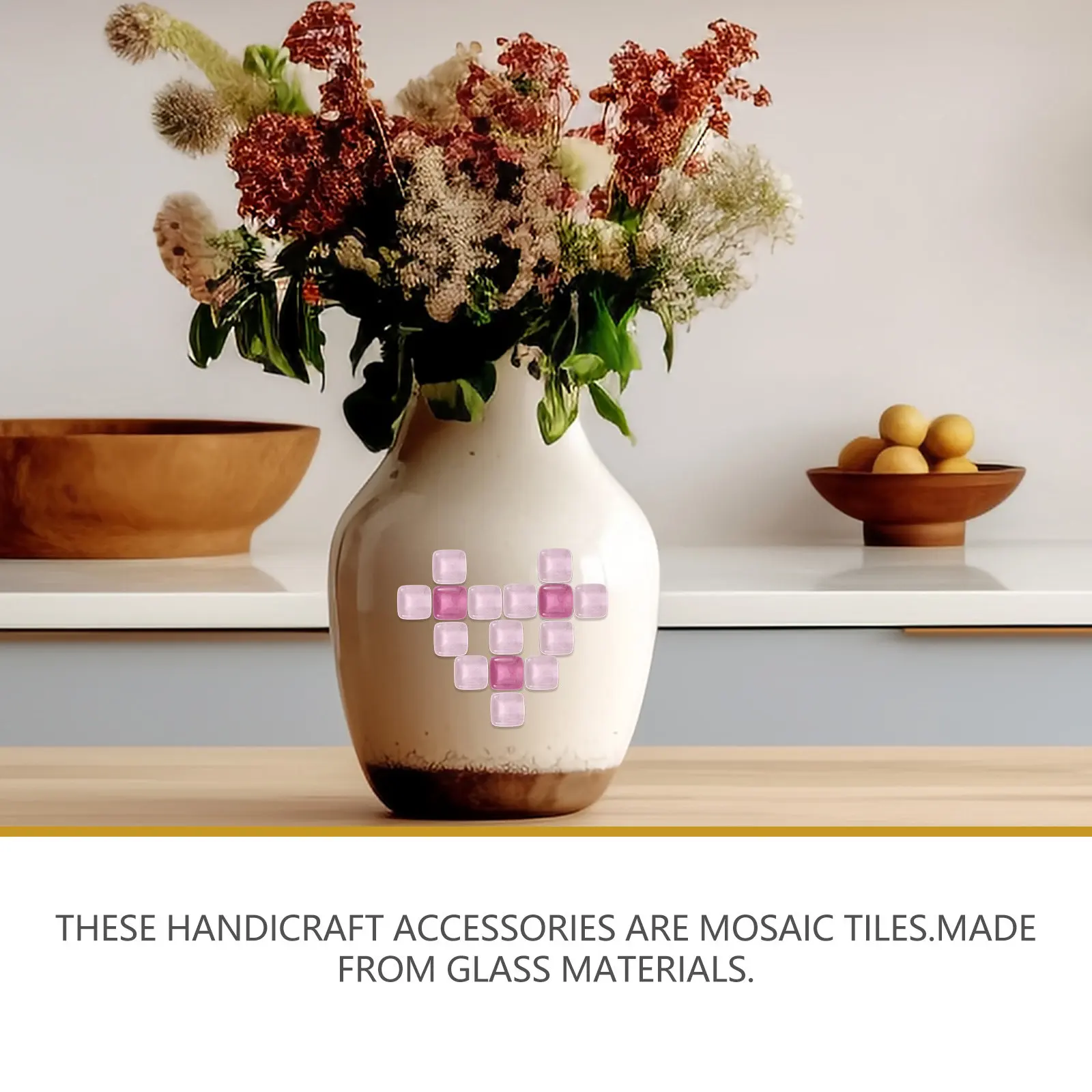 

1Set Delicate Mirror Tiles for Crafts Elegant Flat Glass Tiles DIY Decoration Supplies for Handicraft Production