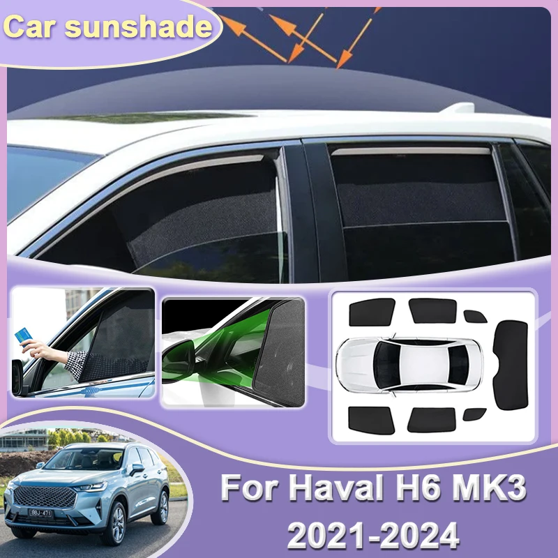

Car Mesh Sunshades For Haval H6 MK3 2021 2022 2023 2024 2025 Sunscreen Window Sunshade Magnetic Cover Sun Visor Windshield Tools