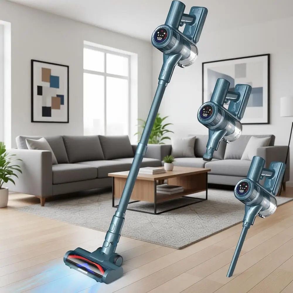 

33KPA/400W Powerful Stick Vacuum with Auto Suction, Max 50Mins Runtime, LED Display, Rechargeable & Anti-Lightweight Vacuum Clea