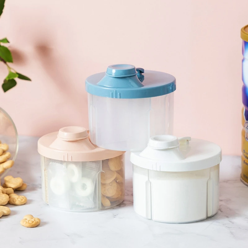 Transparent PP Sealed Baby Formula Box  Portable Four Ccompartment Milk Powder Storage Tank For Home And Outdoor Use