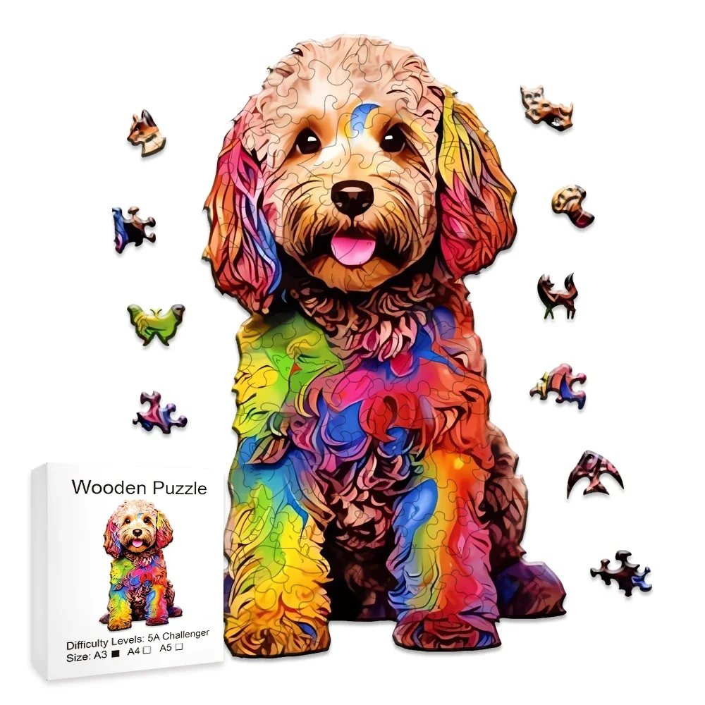 

Jigsaw Puzzle Mysterious Animal Puzzles Dog Puzzles Gift for Adult Kids Educational Fabulous Gift Interactive Games Wooden Toys