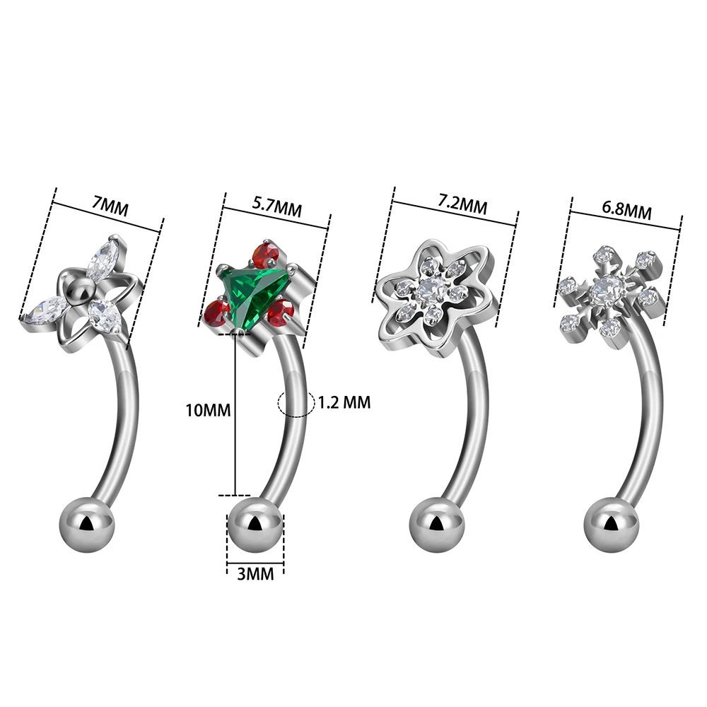 G23 Titanium Ear PIERC Earrings two-sided CZ Paved Top Threaded Labret Stud Tragus Navel nail Body Piercing Jewelry