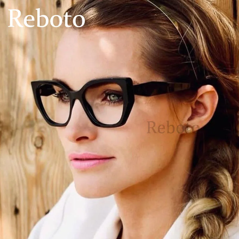 TR90 Transparent Glasses Frame Women Fashion Clear Lens Anti-Blue Light Ooptics Computer Eyewear Cat Eye Decorative Glasses