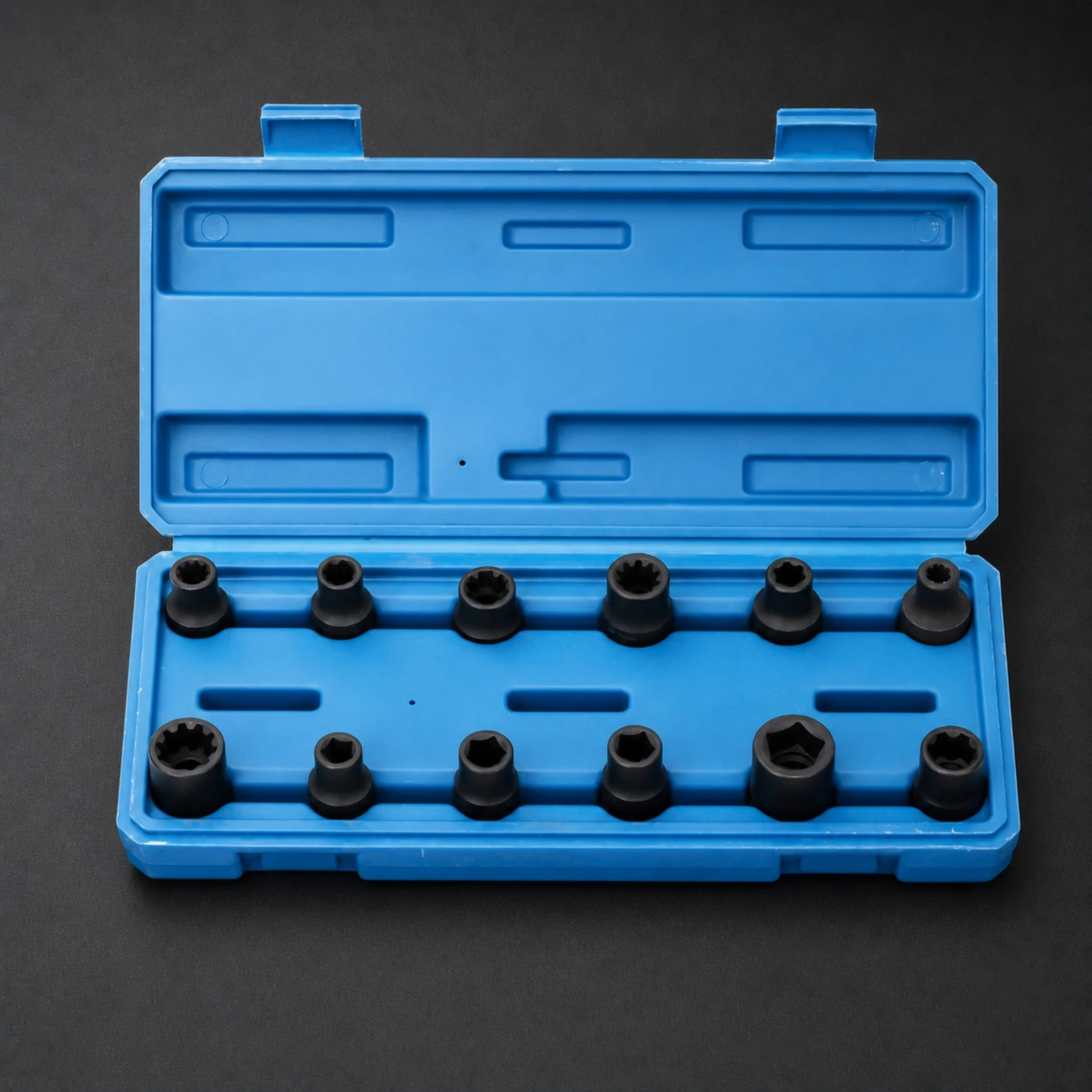 12 Pieces Brake Caliper Socket Tool Set with Storage Case Versatile 1/2 Inch Drive Brake Caliper Socket Set Organized Portable
