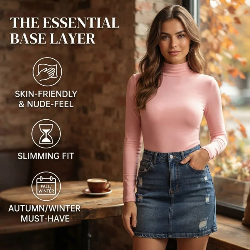 This Slim-Fit Half-Turtleneck Base Shirt is Breathable and Comfortable, Great for Daily Use, Office Tasks, and Outdoor Walks.