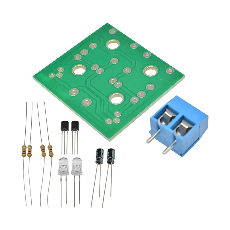 DIY Electronic Kit 5MM LED Flashing Light Circuit Simple LED Blinking Flip Flop Suite Welding Practice Parts DC 3-9V