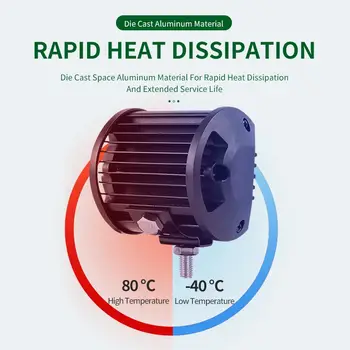 Barra luminosa a LED da lavoro per auto da 4 pollici e 60 W, lampada di guida per fuoristrada, barca, trattore, camion, 4x4, SUV, ATV, luce stroboscopica rossa e blu 10 best sales faro di ricerca per barche - №10