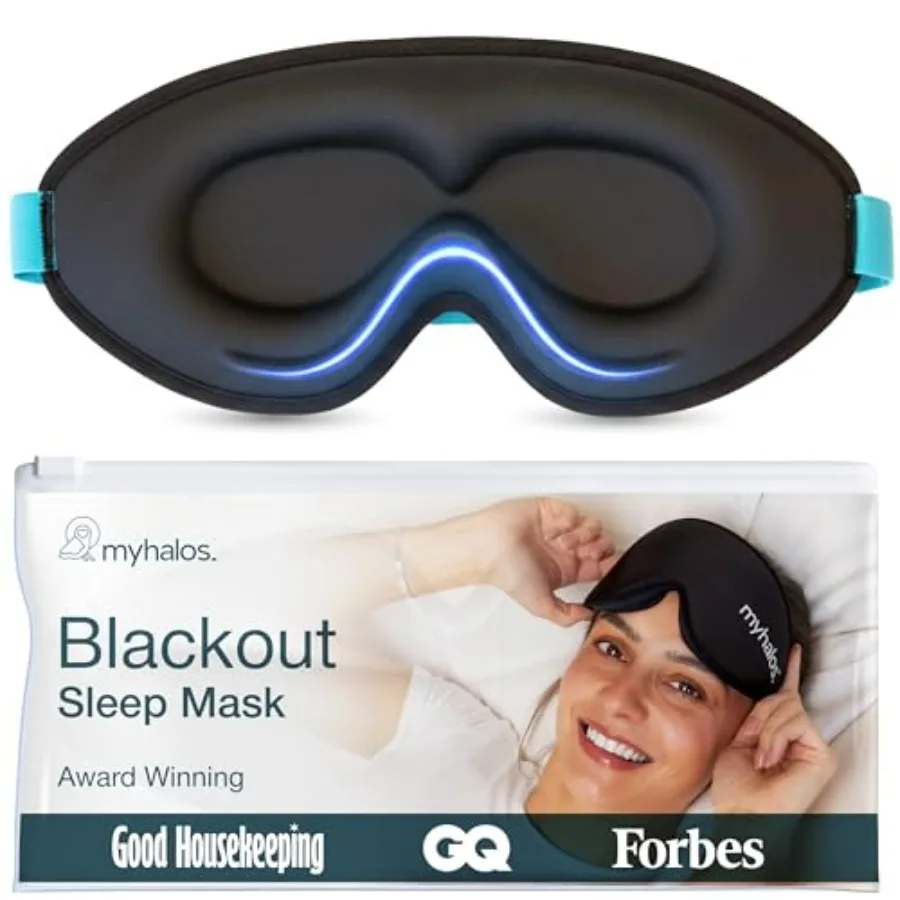 

® Sleep Mask 3D Blackout Eye Mask for Women and Men, Side Sleepers, Zero Pressure Memory Foam Eyelash Friendly, Breathable, Awa