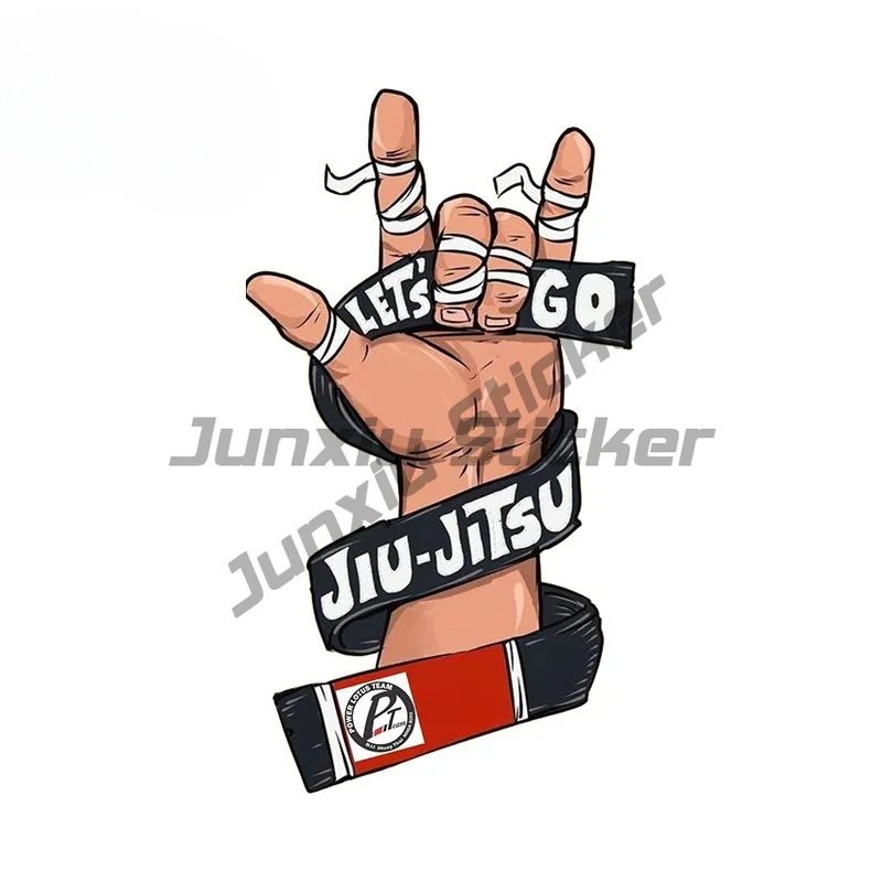 

Cool Jujitsu Hand Sign Car Stickers Amusing Cartoon Graphics Air Conditioner Decals Waterproof Racing Decoration