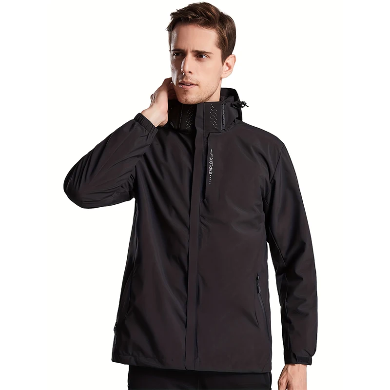 Veste décontractée coupe-vent imperméable pour hommes, manteau DulJacket, poignées amovibles, vestes à chapeau, M-5XL masculin, extérieur, printemps, automne, nouveau