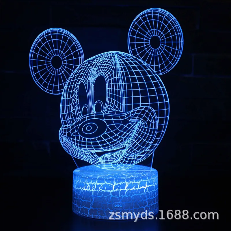 Disney Mickey & Minnie 3D Lamp Anime Figure Ornaments Figure Desk Lamp LED Night Light Mickey Mouse Desktop Decor Toys Hottoys