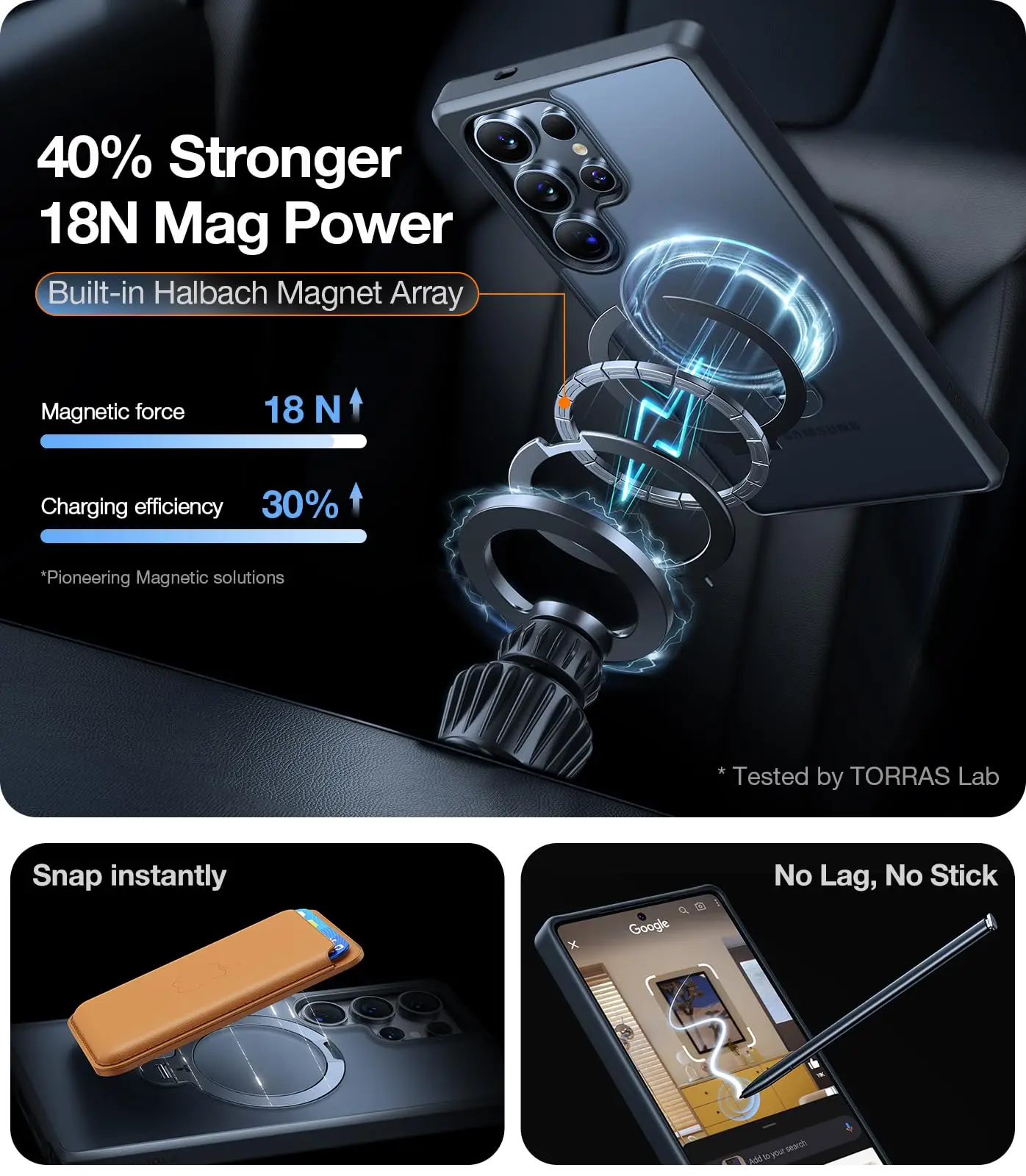 TORRAS 360° Rotating Magnetic Holder Case for Samsung Galaxy S25 Ultra Phone Case S25 Plus Ultra Slim S25 Phone Case For Magsafe