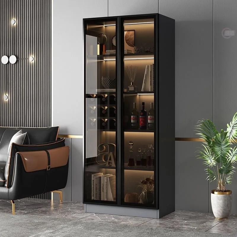 

Display cabinet, household integrated side cabinet, glass door, light luxury wine cabinet, wall storage cabinet