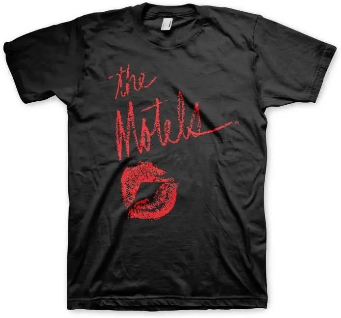 The Motels Red Lips Adult Black Short Sleeve T Shirt New Wave Band Vintage Style Graphic Tees