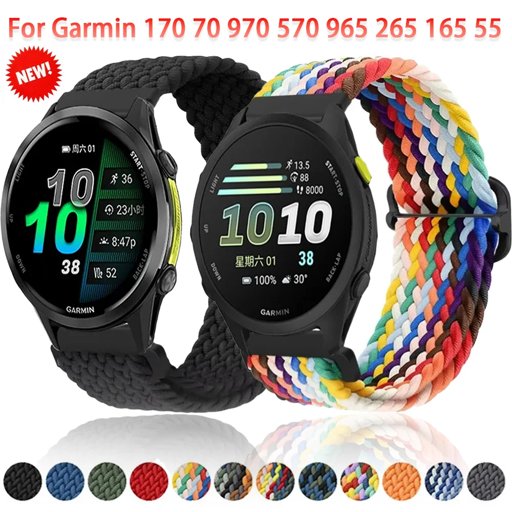 20/22mm Sport-Nylonarmband für Garmin Forerunner 170 70 970 570 265 55 965 165 Armband Garmin Venu 3 4 45mm Active 6 5