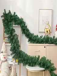 106inch Christmas Vine Wreath Decoration, Non-Luminous Artificial Wreath, Suitable for Indoor or Outdoor Use, High-Quality Soft Green Holiday Decoration, Suitable for Home Gardens, Wedding Party Decoration