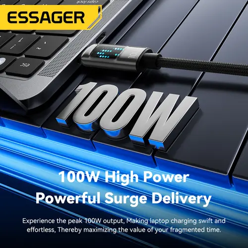 Essager 5A USB C TO Type C Display Cable 100W Fast Charging Data Cord For IPhone15 Realme Huawei Honor Xiaomi Poco Charger Wire - Image 3
