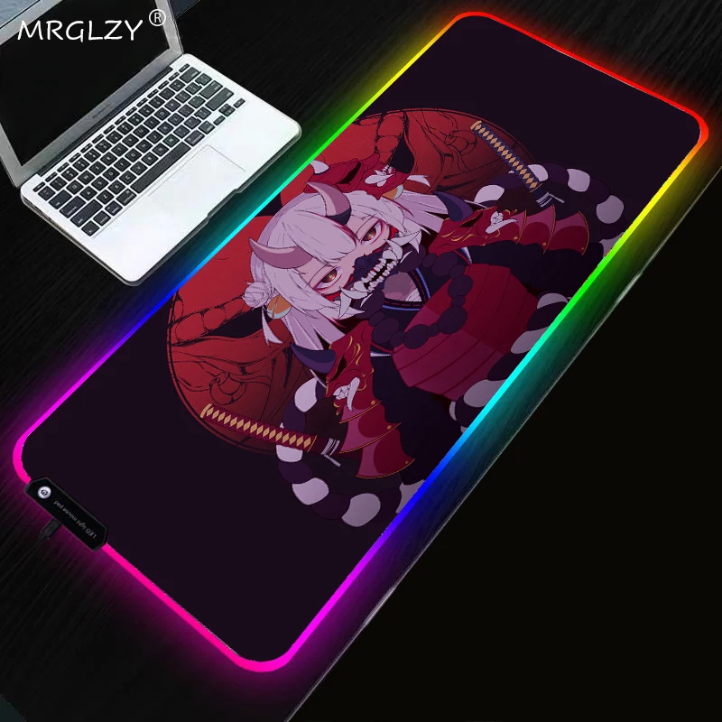 

Mause Kawaii Hololive Nakiri Ayame Xxl Rgb Mousepad Pad Gaming To Computer Table for Laptop Pc Gamer Complete Desk Pad Mouse Mat