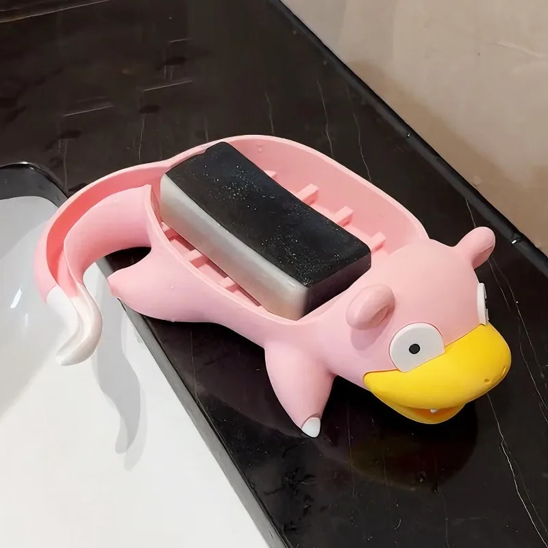 Jabonera Decorativa de Anime Pokémon Kawaii, Diseño de Drenaje con Forma de Cola de Slowpoke, Adorno de Baño de Dibujos Animados
