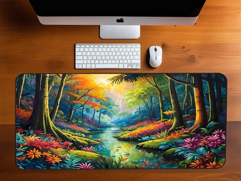 

Fantasy Forest Desk Mat, Non-slip and Waterproof Gaming Mouse Pad, Minimalist Office Decor Mat, The Perfect Gift for Friends.