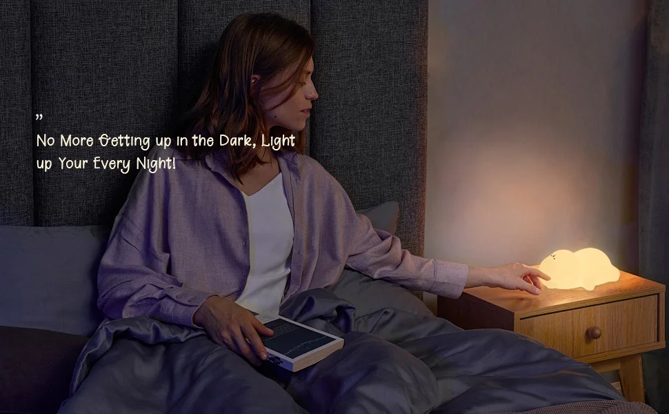 Night Light for Kids 2 Brightness Silicone Nursery Sleeping Light Portable USB Rechargeable Bedside Lamp For Baby's Room