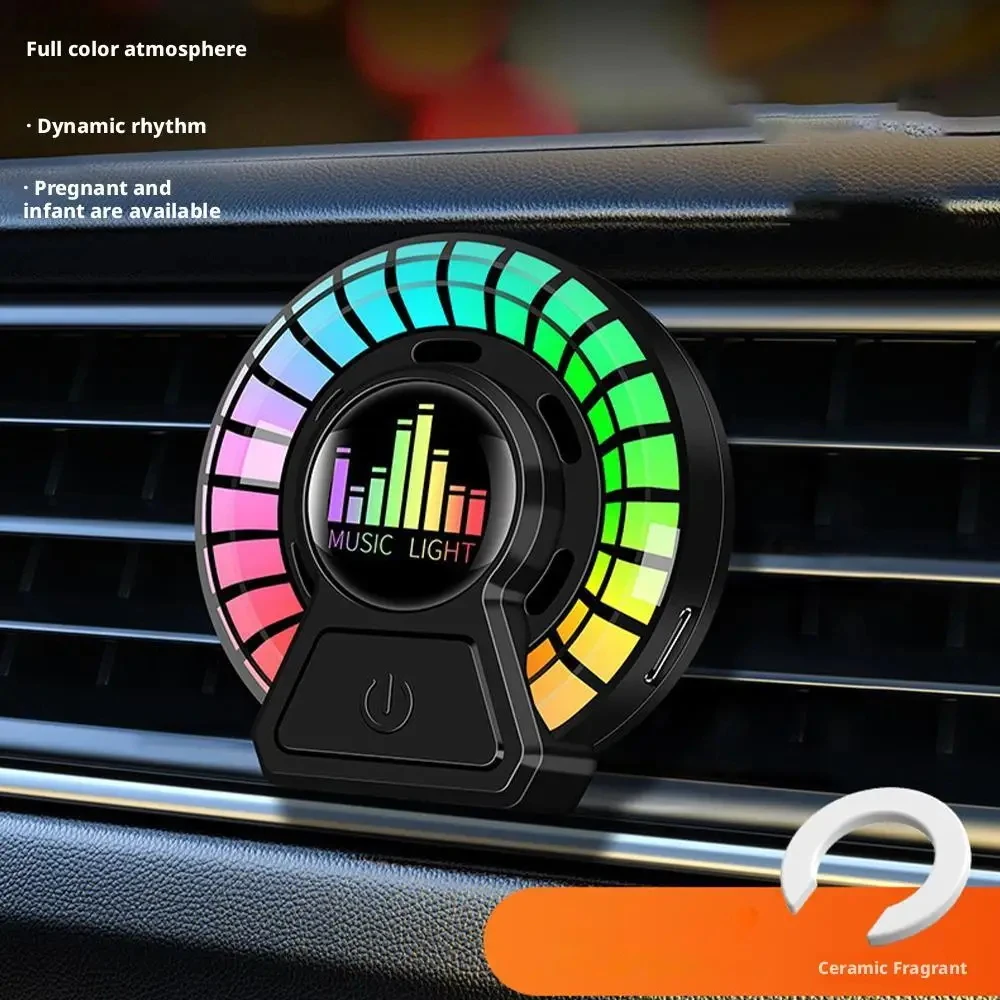Car Music Rhythm Lamp Atmosphere Light Bar Car Air Fragrance With Diffuser Car Outlet Air Aromatherapy Light Lamp Atmospher Q8Y6